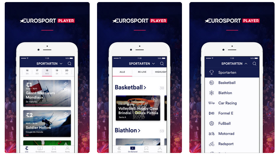 Eurosport Player App - Download und Verfügbarkeit der App